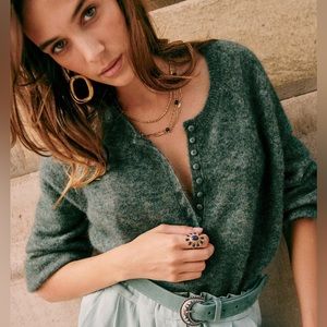 NWOT Sézane Leon Jumper Sweater in Sage green Size S